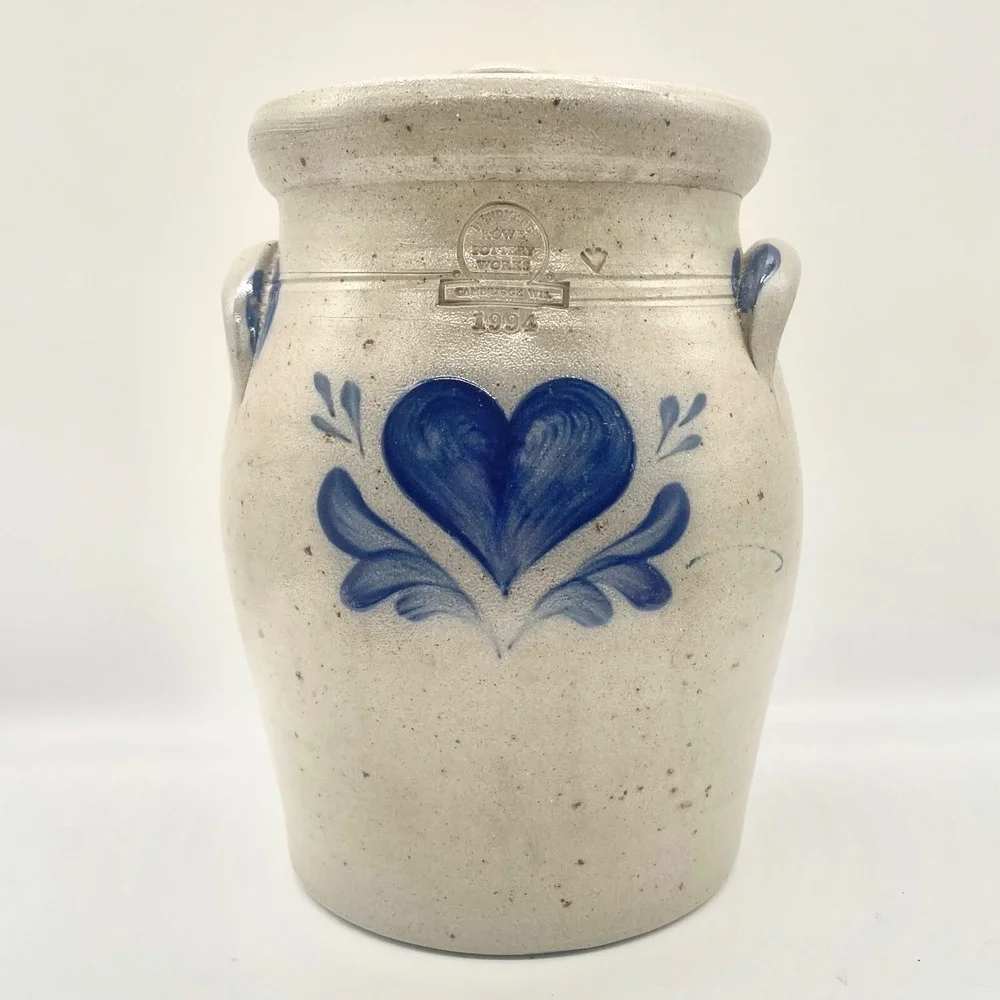 1994 Rowe‎ Pottery Works Cannister Crock w/ lid 11